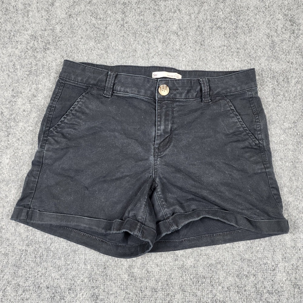 SO Favorite Midi Shorts Black Low Rise Cuffed Twill Womens Size 7 RN 73277